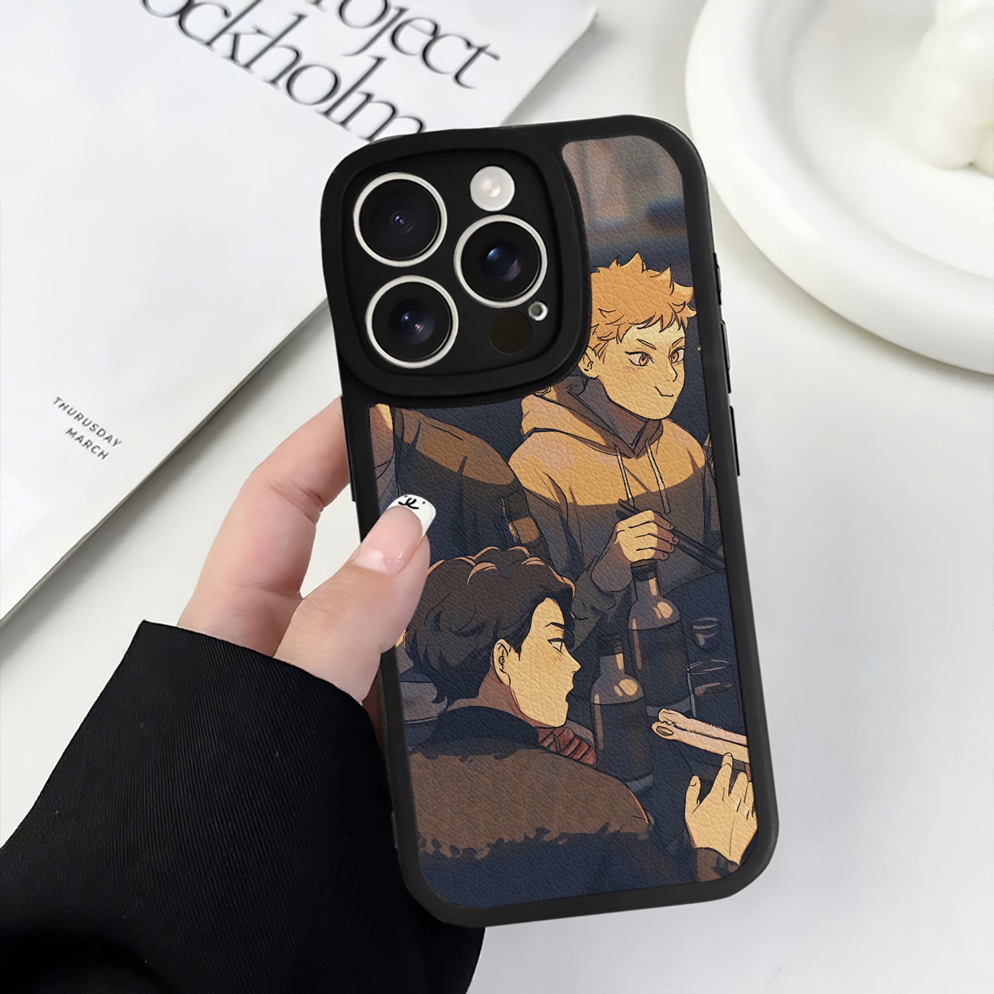 （画像用） ハイキュー!! Haikyu!! 【iPhone 16シリーズ対応】シリコンスマホケース（レザー調） 材質：シリコン